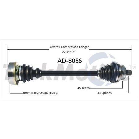 Surtrack Axle Cv Axle Shaft, Ad-8056 AD-8056